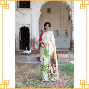 Sari de Georgette festivo exportador indio con trabajo de espejo para celebraciones navideñas sari con estampado floral - Product Image 3