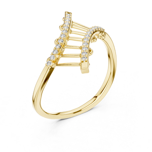 แหวนเพชรทรงกลมสีโรสโกลด์ 14K สำหรับผู้หญิง |   ชุดทำงาน |   เพชรที่เพาะเลี้ยงใหม่ - Product Image 6