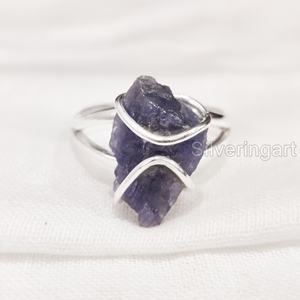 เครื่องประดับหินหยาบแหวนผู้หญิงแหวนธรรมชาติปรับได้พลอย tanzanite วงลวดวันเกิด925แหวนเงินสเตอร์ลิง - Product Image 3