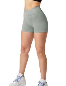 Pantalones cortos de Yoga sin costuras de cintura alta para mujer, mallas de entrenamiento, ropa deportiva para gimnasio, ropa deportiva reciclada hecha de Spandex/nailon - Product Image 2