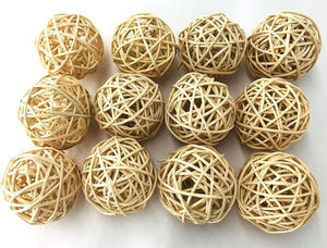 Earth Tone Rattan Wicker <b>Ornaments</b> for Warm Christmas Vibes - Product Image 2