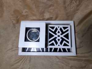 Juego de caja de almacenamiento de incienso de quemador Bakhoor de resina blanca y negra de diseño árabe moderno con bandeja decorativa para uso aromático Ramadán Eid - Product Image 4