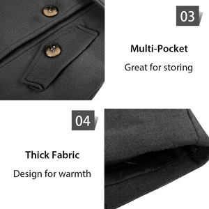 Abrigo de lana OEM para mujer con solapa con muescas, doble botonadura, estilo gabardina larga, tipo detective de invierno con cinturón desmontable - Product Image 5