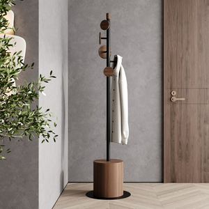 ชั้นวางเสื้อโค้ทไม้สีเข้มเรียบง่ายพร้อมตะขอกลมห้องโถงที่ทันสมัยหรือเฟอร์นิเจอร์ห้องนอนมีจำหน่ายในราคาขายส่ง - Product Image 3