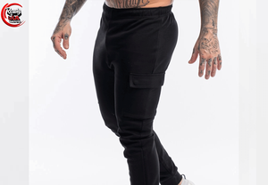 Pantalones Acampanados Personalizados de Cintura Media, 440 GSM, Cintura Elástica, Estilo Urbano, Pantalones Deportivos para Hombre, Tela de Lona, Corte Holgado y Pierna Ancha - Product Image 5