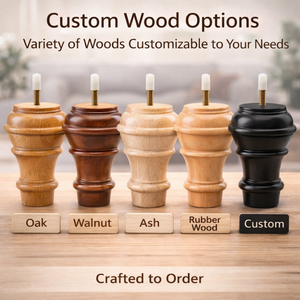 Pied de meuble en bois tourné antique, finition naturelle, bois massif, pour canapé, table, lit, fabricant OEM sur mesure - Product Image 3