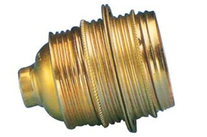 Portalámparas decorativo vintage de metal roscado, latón dorado, E27 (F-Bright 1200614) - Product Image 1