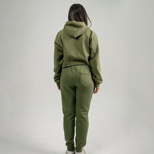 ชุดวอร์มเสื้อครอปสำหรับผู้ชายชุดวอร์มคอตตอนผ้าฟลีซออกแบบได้ตามต้องการสำหรับผู้หญิงจ็อกเกอร์ - Product Image 6