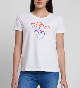 High Quality Women Clothing Manufacturers Direct sale Cotton <strong>Foil</strong> Printed T-Shirt - Product Image 1