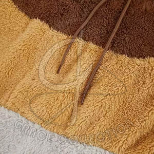 Professional Manufacturing Men's Quick Dry Winter <b>Hoodies</b> Thick <b>Fur</b> Solid Pattern Custom Color Plain Dyed with Two Pockets - Product Image 6