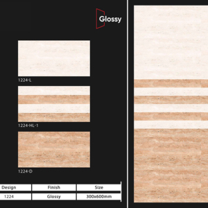 Azulejos de cerámica para pared de 300x600 mm, diseño interior, para baño y cocina, acabado brillante y mate, superficie con efecto de azúcar tallado, diseño de pared interior de lujo. - Product Image 1
