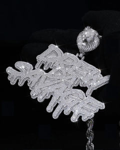 Nouveau luxueux 925 argent Sterling glacé nom collier nouveau Design VVS laboratoire cultivé diamant Hip Hop bijoux personnalisés - Product Image 1