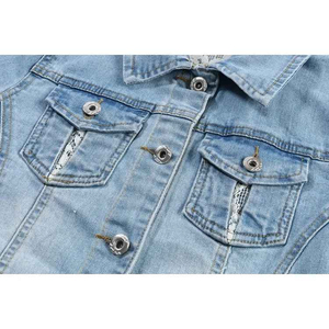 Chemise en jean décontractée tendance personnalisable pour femmes, style rétro américain, ample, vintage, lavage uni, jean pour femmes, vestes en jean - Product Image 5