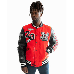 Veste Letterman en coton et polyester de qualité personnalisée avec logo brodé pour hommes et femmes - Product Image 1