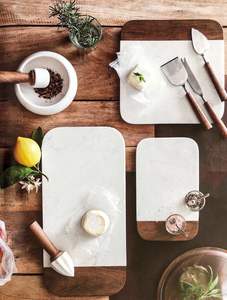 Tabla de cortar de madera de acacia y mármol decorativa Besafe de acero usado con estilo renawable, tabla para servir queso de mármol - Product Image 5