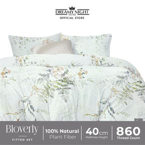 Juego de Sábanas Bloverly Estampadas de Fibra Vegetal Natural de 860 Hilos, Tamaño Queen, Bolsillo Profundo de 30 cm, Modernas, Suaves, Duraderas, No Desechables, para Hotel - Product Image 2