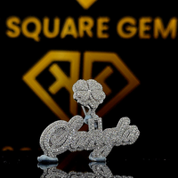 Pendentif Lettre Personnalisé pour Enfants en Moissanite VVS Style Hip Hop Plaqué Argent Sterling