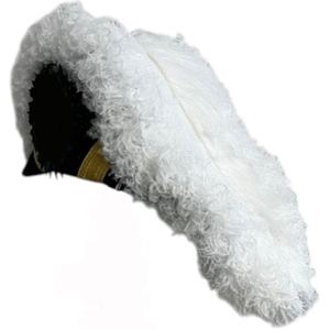 Chapeau de Chevalier Templier Ancien Grand Commandant, entièrement blanc avec plumes, durable et de la meilleure qualité - Product Image 3