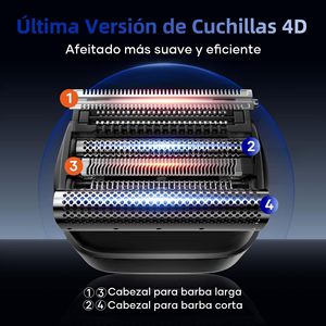 Mini Afeitadora Eléctrica Recargable para Hombre, Recortadora de Barba con Doble Cuchilla, 120 Minutos de Autonomía, Resistente al Agua IPX7 para Uso Corporal en Seco y Húmedo - Product Image 6
