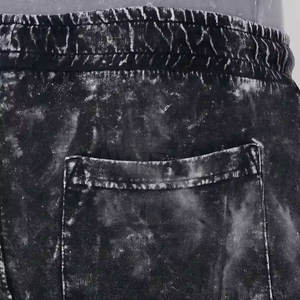 2025 T-shirt et short vintage délavés à l'acide pour hommes ensemble vieilli avec impression en silicone personnalisée et marque de distributeur - Product Image 6