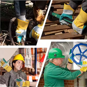 Heavy Duty Hand Protective Industrial Cowhide Leather Palm Safety Work Gloves Canadian Rigger Men Cow Leather Glove for Work - Product Image 5