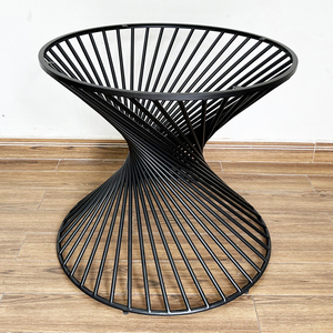 CHBCF024 Pieds de table basse modernes en acier inoxydable en spirale, diamètre 80 cm, hauteur 73 cm, décoratifs et thermolaqués - Product Image 2