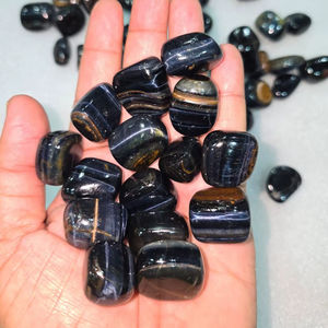 Piedras Preciosas de Ojo de Tigre Azul Natural Ecológicas al por Mayor, Pulimentadas para Feng Shui, Sanación, Protección, Concentración y Reiki - Product Image 1