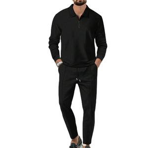 Conjunto Deportivo Unisex de Forro Polar para Invierno, Sudadera de Algodón Transpirable con Cierre, Pantalones con Cintura Elástica y Cordón Ajustable, Color Sólido, Estilo Casual - Product Image 5
