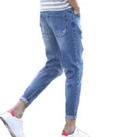 Jeans en denim vintage pour homme de qualité supérieure, taille haute, coupe droite, délavé à l'acide, 100% coton