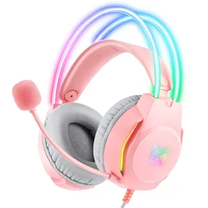 ONIKUMA 2023 Gift High Quality X26 Earphones Girl Pink Headphones Noise Cancelling 3.5mm Gaming Headset With Microphone