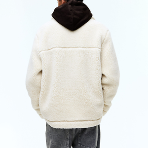 OEM Custom Winter High Quality Zipper up Heavyweight <b>Sherpa</b> Fleece Jackets for <b>Men</b> - Product Image 4