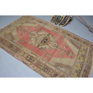 Tapis turc vintage 4,7x7,6 pi (143x233 cm), tapis persan en laine rouge - Product Image 4