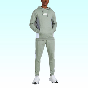 Venta al por mayor de sudaderas con capucha de 2 piezas transpirables para hombres gimnasio deportes gimnasio chándal logotipo personalizado trajes deportivos impresos - Product Image 1