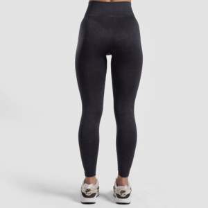 กางเกงเลกกิ้งไร้ตะเข็บเอวสูง HyperGlam Sports Wear พร้อมขอบยางยืด สีดำ-ระบายอากาศได้ดี สไตล์ฟิตเนส ฟรีไซส์ XS - Product Image 3
