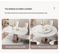 Ensemble de table à manger extensible moderne 6 places avec plateau tournant intégré en pierre frittée, pieds en métal, multifonctionnel pour le hall