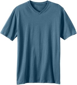 Camiseta de Hombre al por Mayor, de Lujo, Formal, de Punto, Lisa, de Algodón Orgánico Pesado, con Logotipo Personalizado, Cuello en V, Talla Grande - Product Image 4