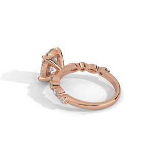 แหวนหมั้นเพชรสำหรับผู้หญิงที่ปลูกในห้องแล็บ CVD HPHT ได้รับการรับรองจาก giigi 14K/18K - Product Image 2