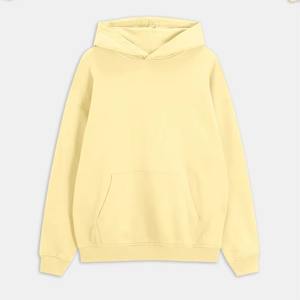 100% coton biologique Logo personnalisé femmes sweat à capuche surdimensionné français éponge sweat à capuche poche décontracté sport plaine automne hiver - Product Image 2