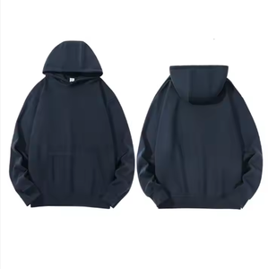 Oversized 100% Cotton Men's Pullover Hoodie with Solid <b>Black</b> Woven Fabric Hooded Collar Digital Printing for Winter Season - Product Image 5