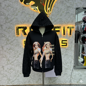 Sweat à capuche avec fermeture éclair de qualité pure, fabriqué en usine, à bas prix, pour hommes - Product Image 1