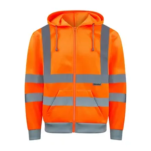 Sudadera con Capucha y Cremallera de Alta Visibilidad, Mercancía Personalizada - Product Image 3