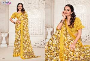 Beau saree léger en soie pure douce et imprimé numérique - Product Image 5