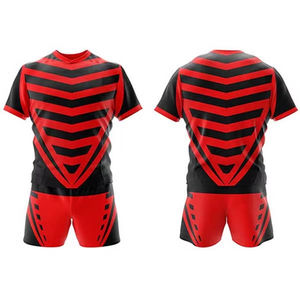 Kits de Rugby para hombres personalizados de alta calidad, cómodos uniformes deportivos de manga corta con conjuntos OEM de sublimación - Product Image 3