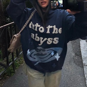 Sweat à capuche oversize pour femme, imprimé en relief, streetwear, imprimé en relief 3D, 400 GSM, pour filles - Product Image 2