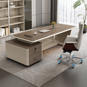 Escritorio Ejecutivo de Madera Blanca en Forma de L, Mesa de Computadora para Oficina, Acabado en Madera de Roble, Estación de Trabajo de Esquina para Gerente, Escritorio para Director Ejecutivo - Product Image 6