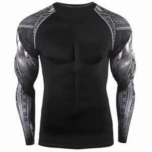 2024 hommes Fitness impression personnalisée hommes à manches longues protection UV MMA Rash Guard t-shirt à manches longues taux de gros Service OEM - Product Image 3