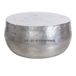 Table basse tambour au design martelé, prix d'usine, style moderne, en métal et aluminium de haute qualité, mobilier de bureau et d'hôtel - Product Image 6