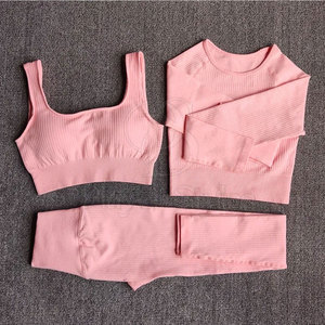 Conjunto de Yoga con patrón sólido Reversible para mujer, mallas de compresión elásticas de talla grande, transpirables para uso en exteriores - Product Image 4