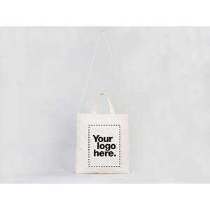 Sac fourre-tout en toile personnalisé avec logo, 15x15x1,5, vente en gros, réutilisable, couleur unie, avec fermeture ouverte - Product Image 3