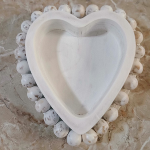 ชามไม้อะคาเซียทรงหัวใจวินเทจแกะสลักจานพร้อมลูกปัดไม้สำหรับวันวาเลนไทน์ของตกแต่งบ้านส่งตรงจากเวียดนาม - Product Image 1